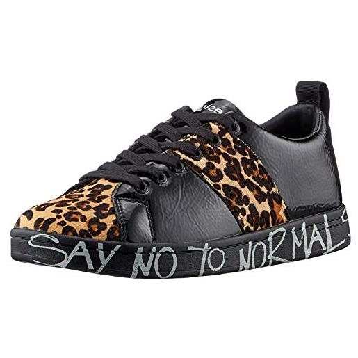 Desigual shoes_cosmic_leopard, scarpe da ginnastica donna, nero, 37 eu