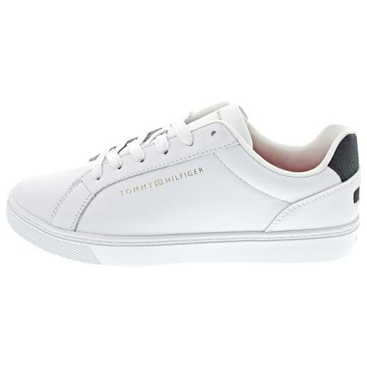 Tommy Hilfiger essential cupsole sneaker fw0fw07687, suola donna, bianco (white), 38 eu