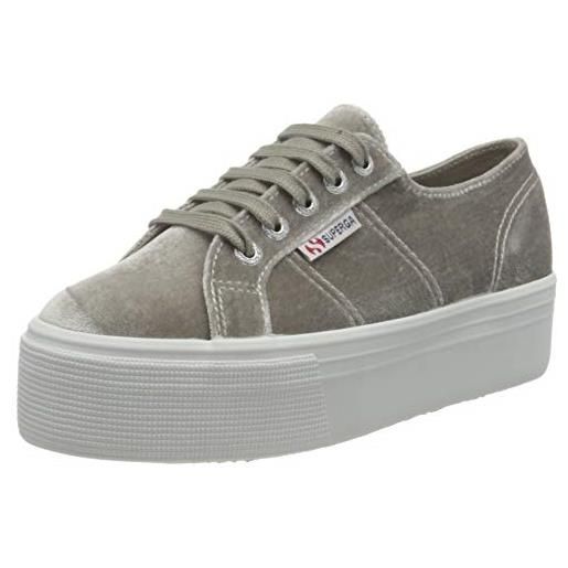 SUPERGA 2790 velvetjpw, scarpe con lacci, donna, grigio (grey xc9), 42 eu