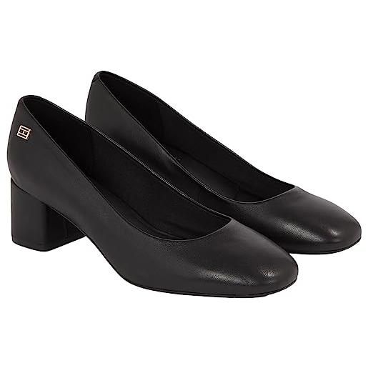 Tommy Hilfiger décolleté donna essential midheel blocky scarpe, nero (black), 36 eu