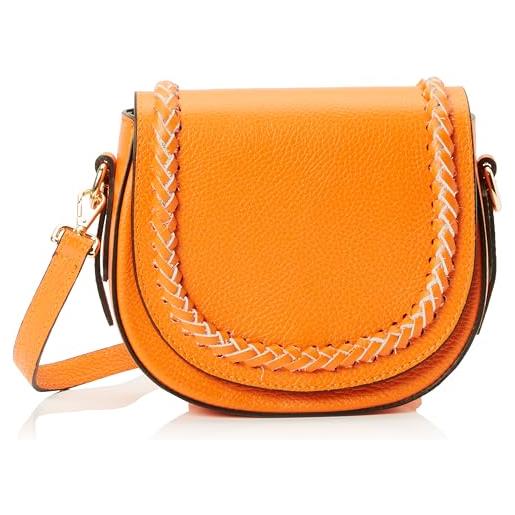 aleva borsa a tracolla in pelle, donna, colore: arancione, einheitsgröße