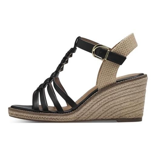 Tamaris donna 1-28042-42, sandali con zeppa, nero, 42 eu