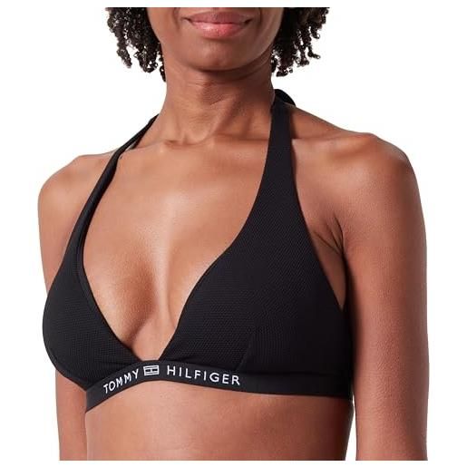 Tommy Hilfiger top bikini a triangolo donna imbottitura estraibile, nero (black), s