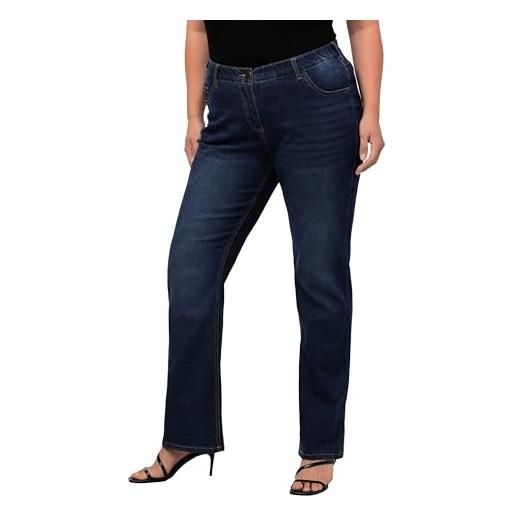 ULLA POPKEN onlclean l/s rollneck dress knt jeans bootcut, blu (bleached 92), 58 donna