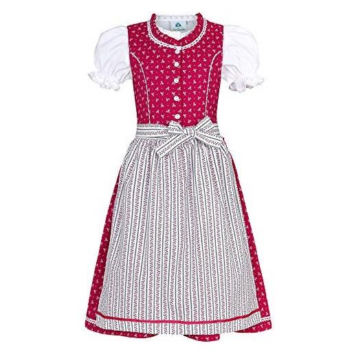 Isar-Trachten isar trachten vestito tradizionale bavarese per bambine julienne - rosa fucsia taglia 122