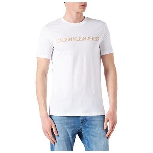 Calvin Klein Jeans institutional logo slim ss tee t-shirt, bright white01, xl uomo