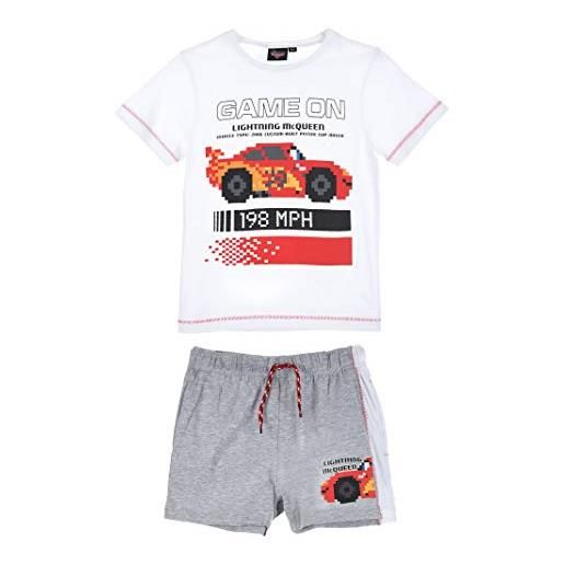 Disney cars bambino maglietta e pantaloncini (bianco, 8 anni)