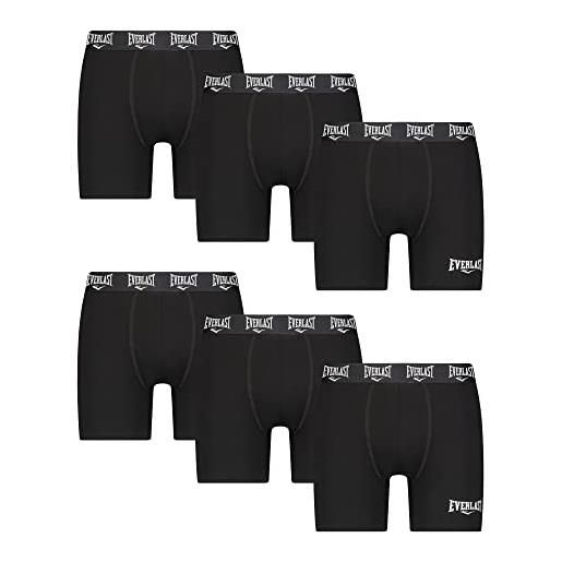 Everlast mens boxer briefs breathable cotton underwear for men - 6 pack - cotton stretch mens underwear (xl, black)
