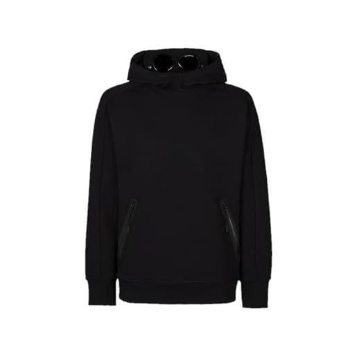 C. P. Company diagonale raised fleece goggle hoodie, nero, l