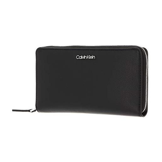 Calvin Klein portafoglio donna ck must z/a wallet xl grande, nero (ck black), taglia unica