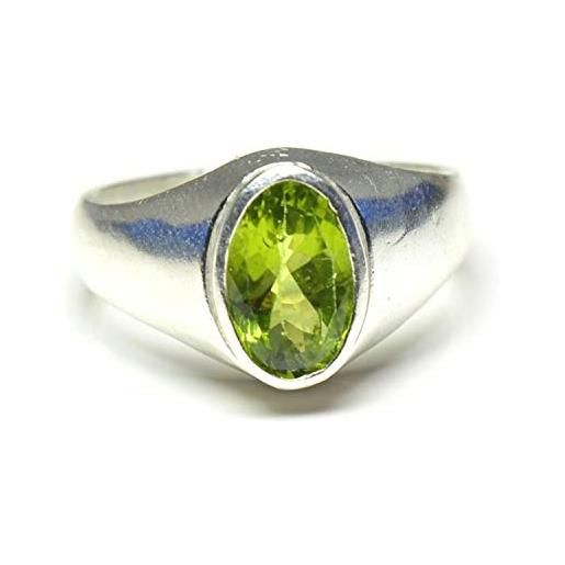55Carat anello da uomo in argento sterling 92,5 con peridoto verde, 3 ct, con pietra preziosa naturale, per uomo, pietra preziosa, peridotite, 