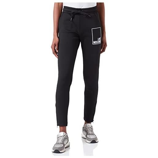 Love Moschino slim fit joggers pantaloni casual, black, 48 da donna