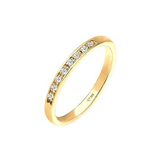 DIAMORE anelli donna classico prezioso con diamante (0,08 ct) in argento sterling 925