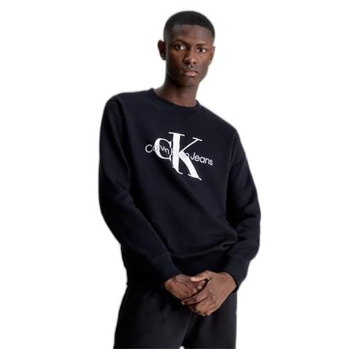 Calvin Klein Jeans calvin klein core monologo crewneck j30j320933 maglioni, nero (ck black), xs adulto