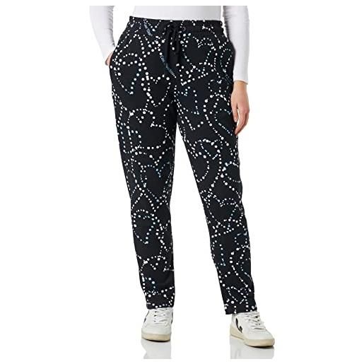 Love Moschino regular fit jogger with storm of hearts print pantaloni casual, blue, 38 da donna