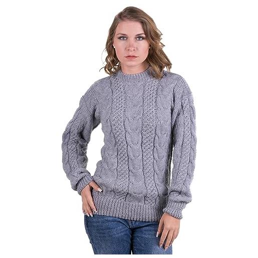 Gamboa alpaca maglione per donna maglione lavorato a mano in lana invernale