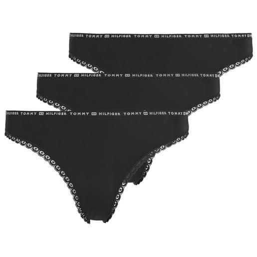 Tommy Hilfiger 3p bikini, bikini, donna, black/black/black, xl