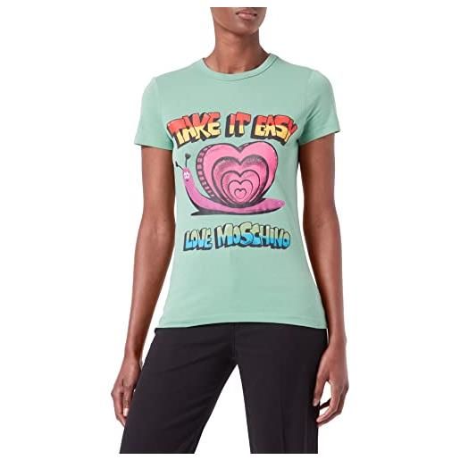 Love Moschino take it easy t-shirt, verde, 50 donna