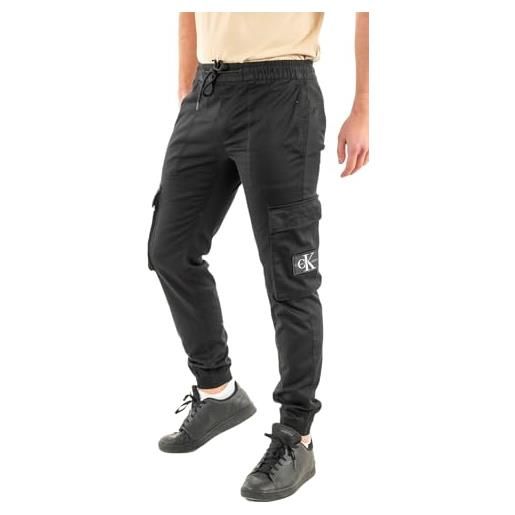 Calvin Klein Jeans skinny washed cargo pant j30j324696 pantaloni in tessuto, nero (ck black), xs uomo