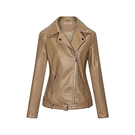 Fulidngzg giacca pelle donna primaverile nera mezza stagione giacchetto cappotto moto bomber marrone giubbotto giubbino pelliccia curvy giacca ecopelle rossa lunga giubbini borchie elegante jacket