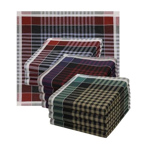 Betz set di 12 fazzoletti da uomo leo 2 dessin 06 misura 40x40 cm 100% cotone diversi motivi color 12 pezzi