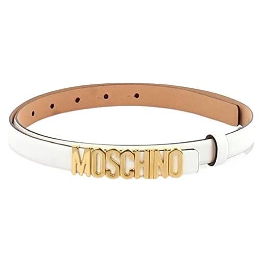 Moschino cintura couture opaca bianca logo piccolo oro tg 40