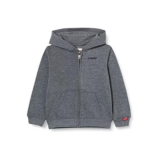 Levi's lvb logo full zip hoodie 6ed506, felpa con cappuccio bambini e ragazzi, grigio (carbone heather), 3 anni