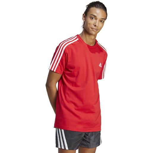 Adidas t-shirt 3 stripes uomo rosso