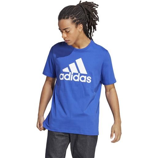 Adidas t-shirt essentials single big logo uomo blu