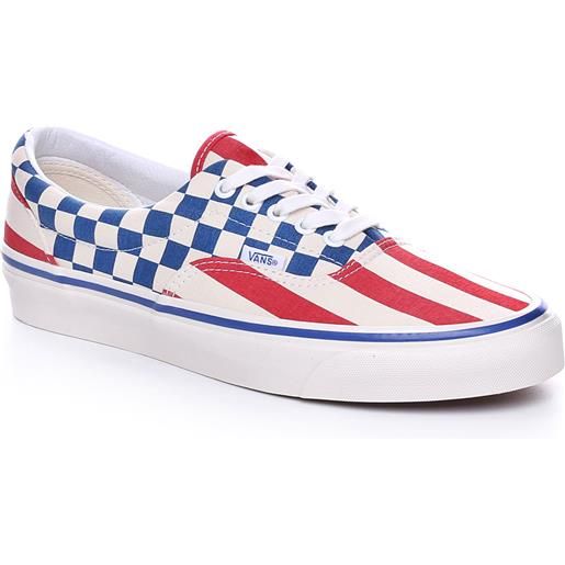 Vans anaheim factory era 95 dx uomo red stripes blue check