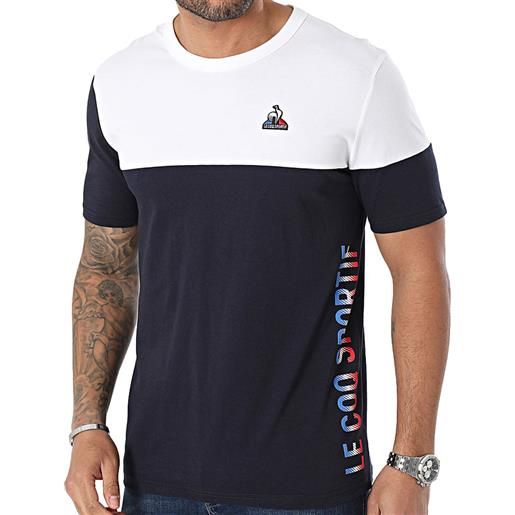 Le Coq Sportif t-shirt colourblock tricolor uomo blu