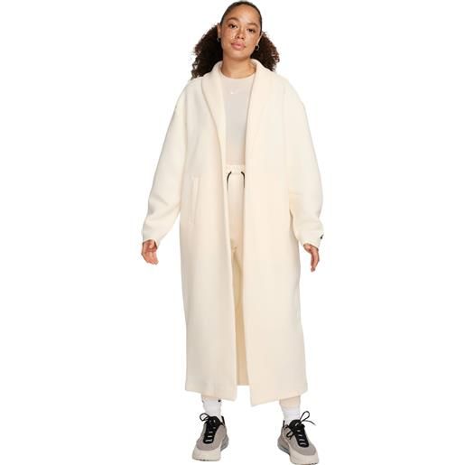 Nike giacca duster sportswear tech fleece donna bianco avorio