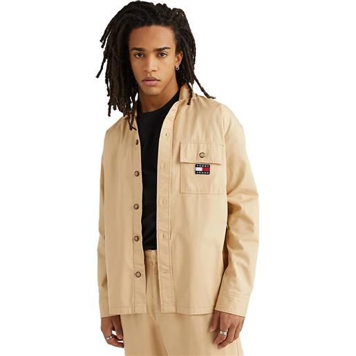 Tommy Jeans giacca overshirt pocket uomo beige