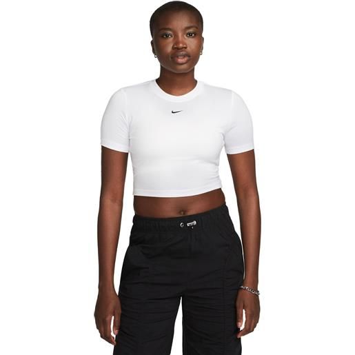 Nike t-shirt donna Nike crop essentials bianco