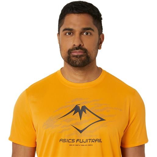 Asics t-shirt fujitrail logo ss uomo giallo