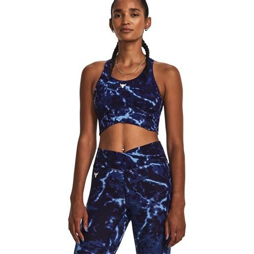 Under Armour maglia project rock lets go crossover printed donna blu