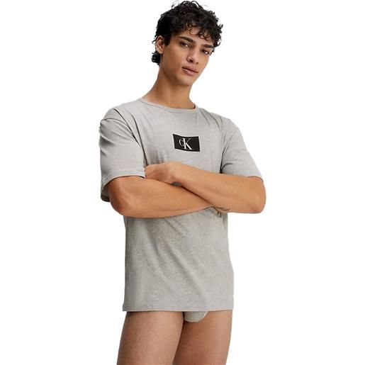 Calvin Klein t-shirt stretch logo label uomo grigio
