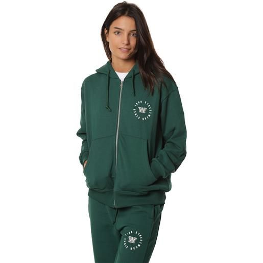 What's felpa donna What's over college french terry full zip cappuccio verde