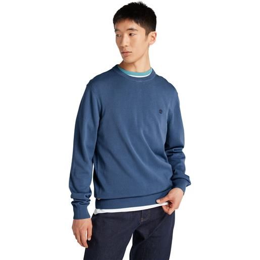 Timberland maglione girocollo small logo uomo blu