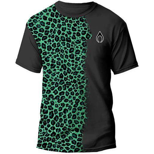 Nytrostar t-shirt green leopard print uomo nero