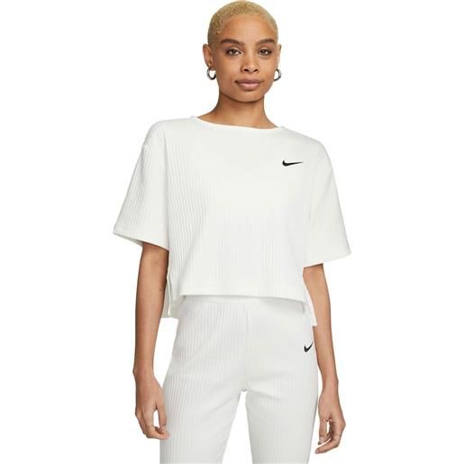 Nike t-shirt crop jersey donna bianco