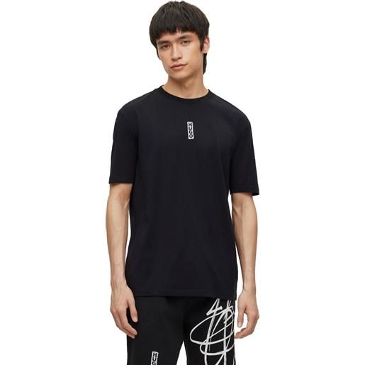 Hugo t-shirt logo vertical linear uomo nero