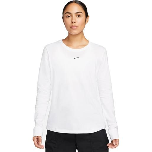 Nike t-shirt manica lunga sportswear premium essentials donna bianco