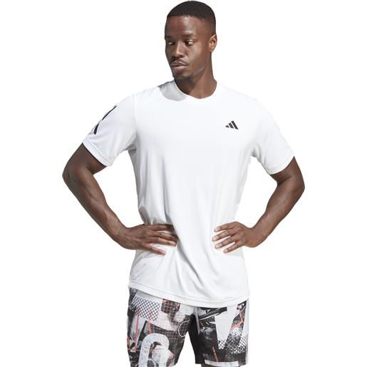 Adidas t-shirt uomo adidas club 3 stripes bianco
