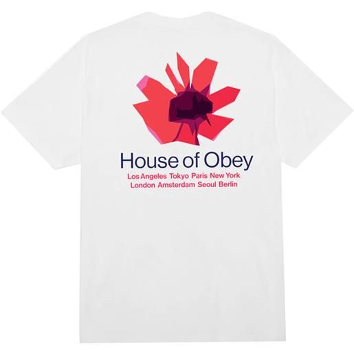 Obey t-shirt uomo Obey house of Obey floral bianco