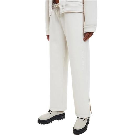 Calvin Klein pantalone palazzo scuba donna bianco