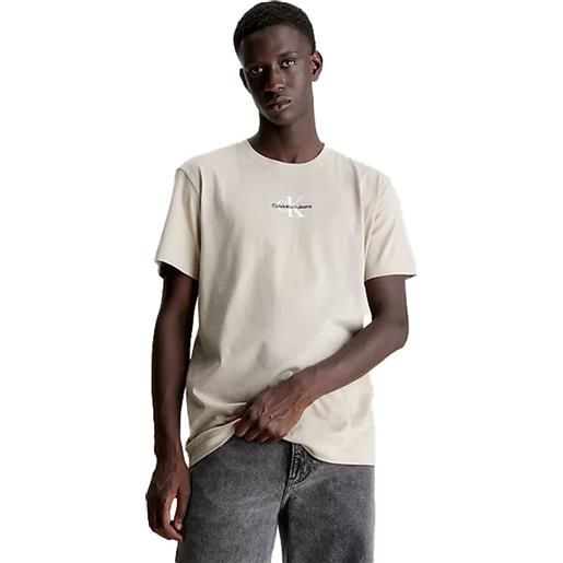 Calvin Klein t-shirt uomo Calvin Klein manica corta cotone regular monologo tortora