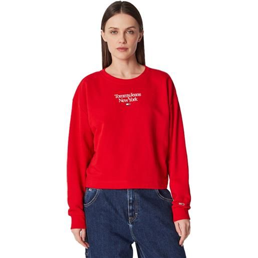 Tommy Jeans felpa essential logo donna rosso