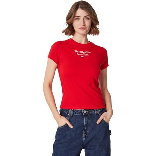 Tommy Jeans t-shirt logo 1 essentials donna rosso
