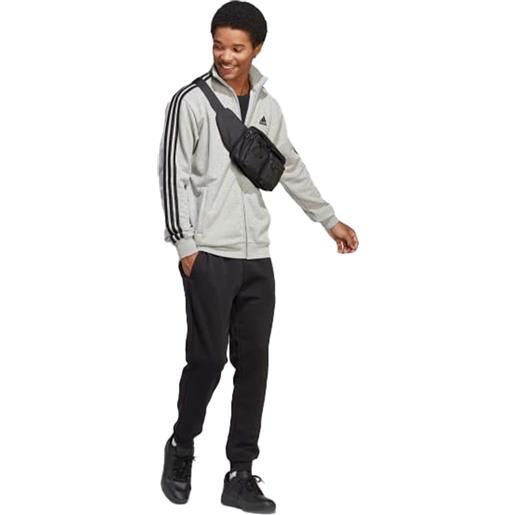 Adidas tuta 3 stripes uomo grigio nero